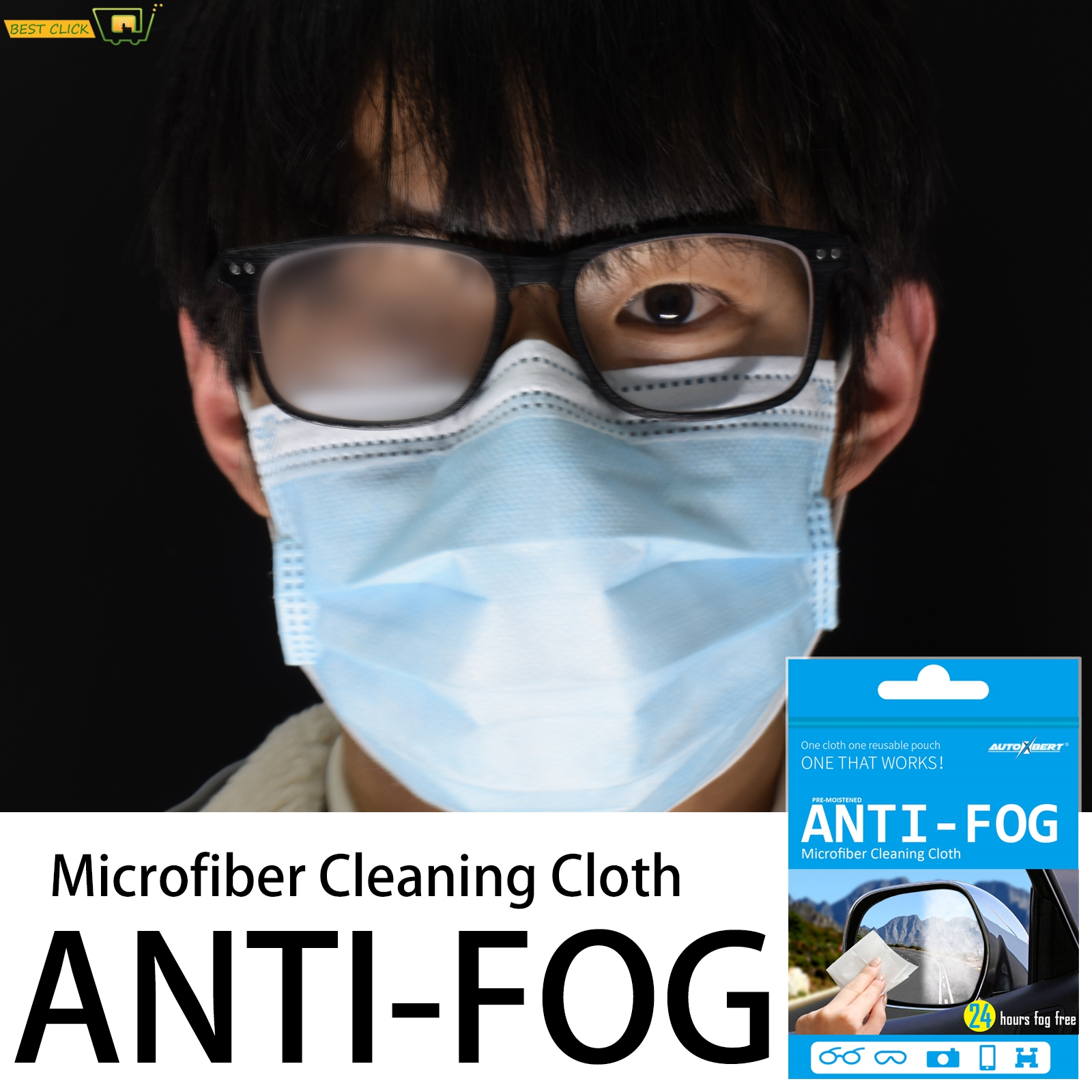 Anti Pollution Mask - Reusable Anti-Fog Lens Wipes Anti Fog