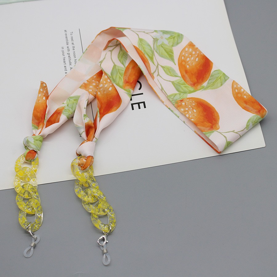 Mask Chain Holder - Bohemia Print Silk Scarf Glasses Chain