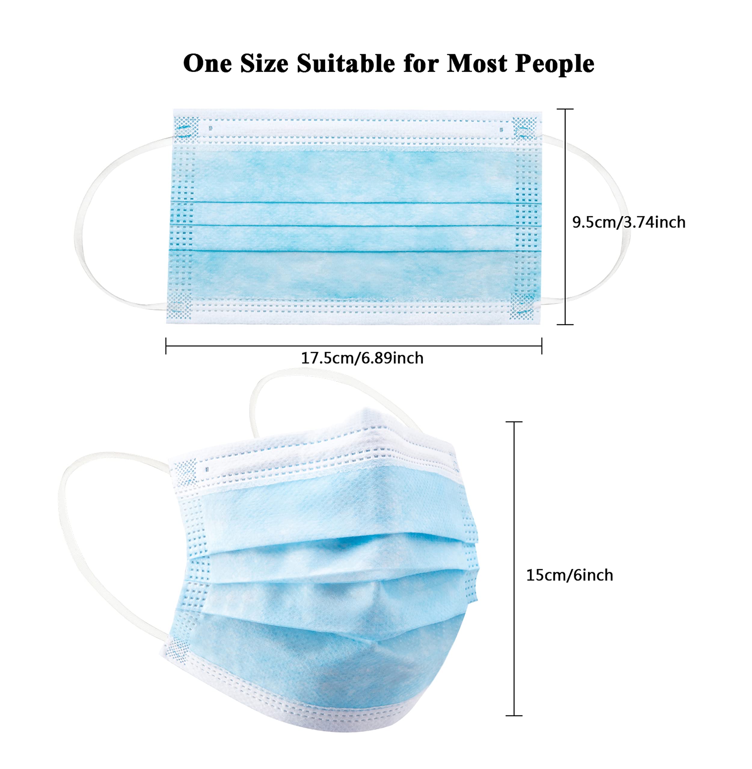 50/100Pcs Disposable Mask for  - مراجعة Disposable Mask Blue وسعره