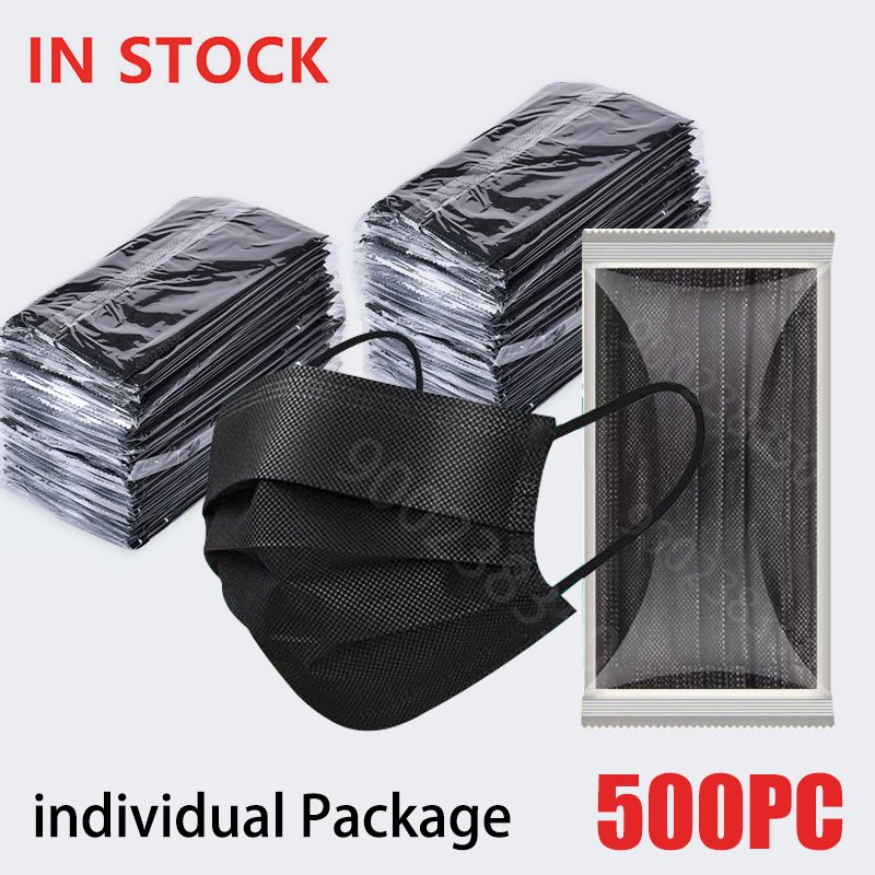 10-500Pcs Adults Mask Disposab - مراجعة Black Face Mask Pack وسعره