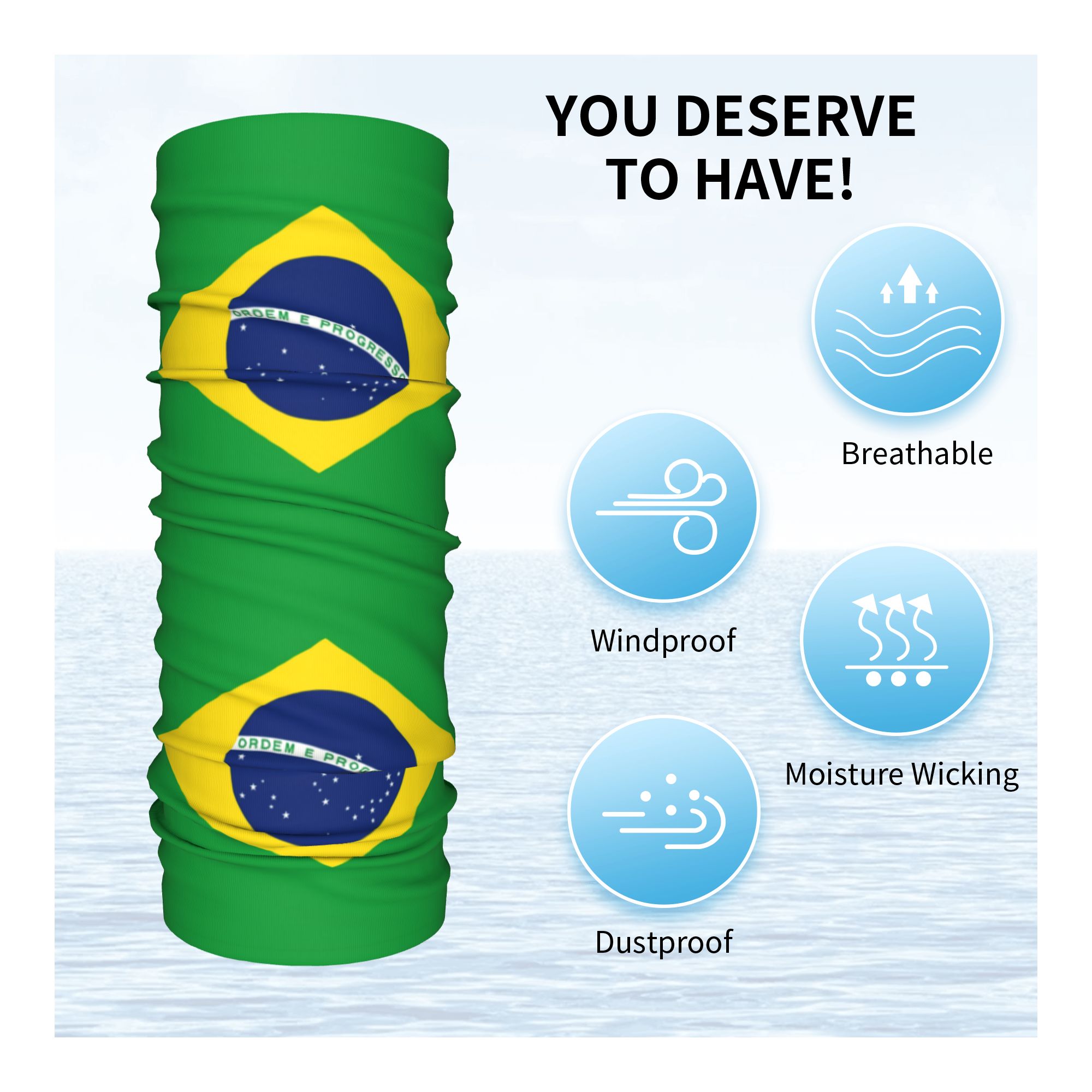 Custom Brazil Flag Bandana Nec - مراجعة Neck Gaiter Face Cover وسعره