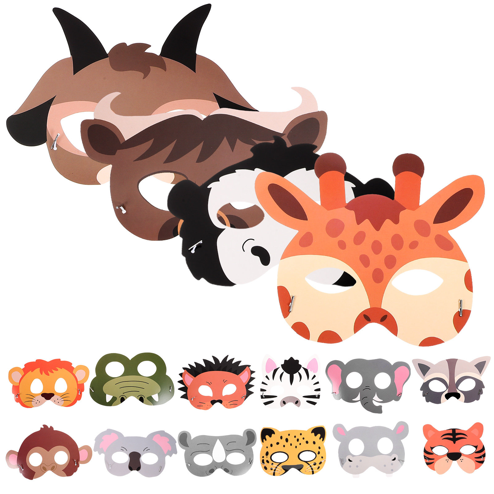 16Pcs Animal Paper Masks for K - مراجعة Kids Face Mask وسعره
