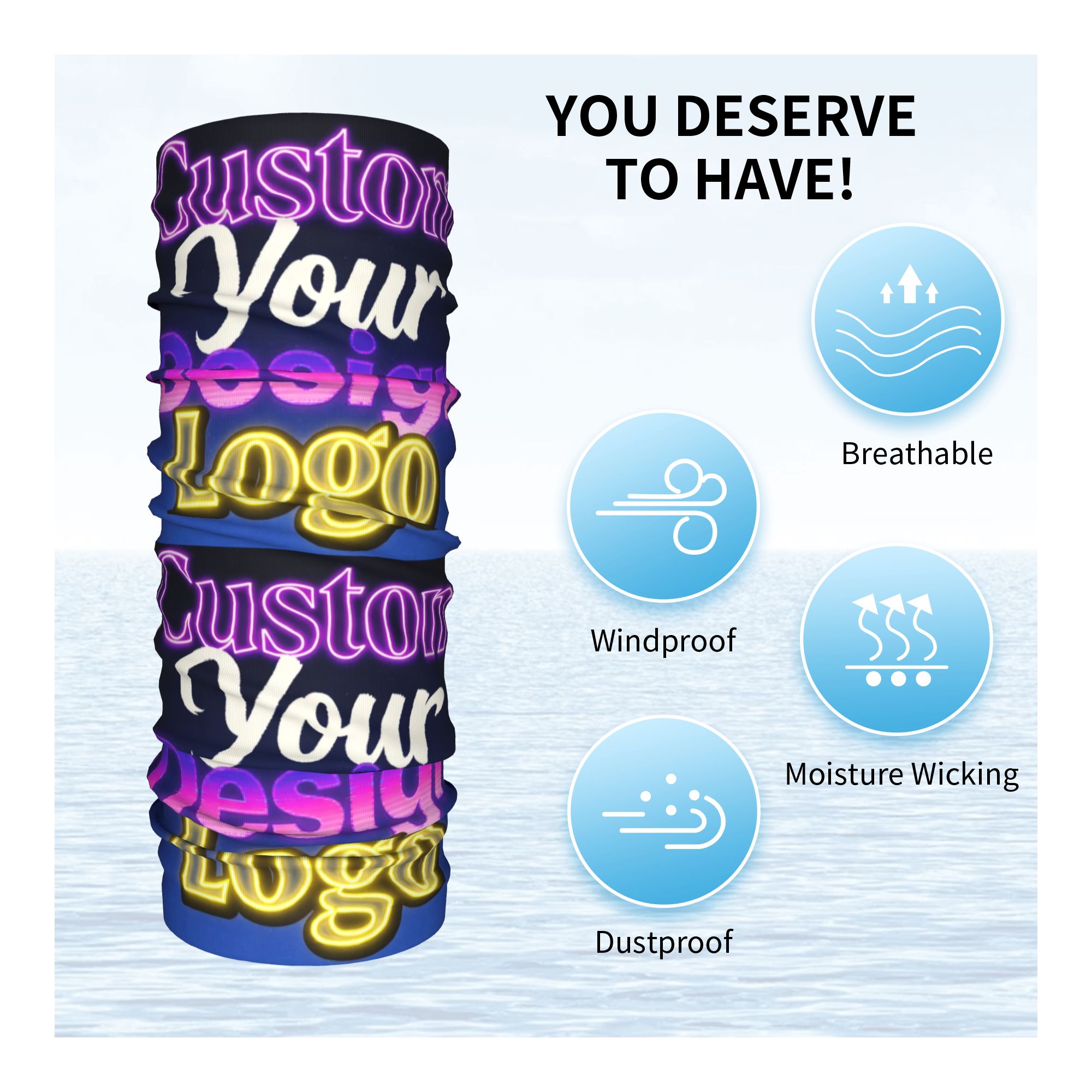 Custom Custom Your Design Logo - مراجعة Neck Gaiter Face Cover وسعره