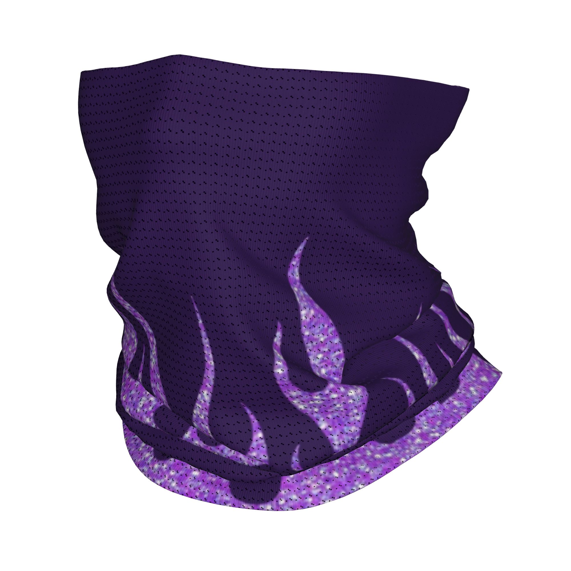 Custom Purple Glitter Flames B - مراجعة Neck Gaiter Face Cover وسعره