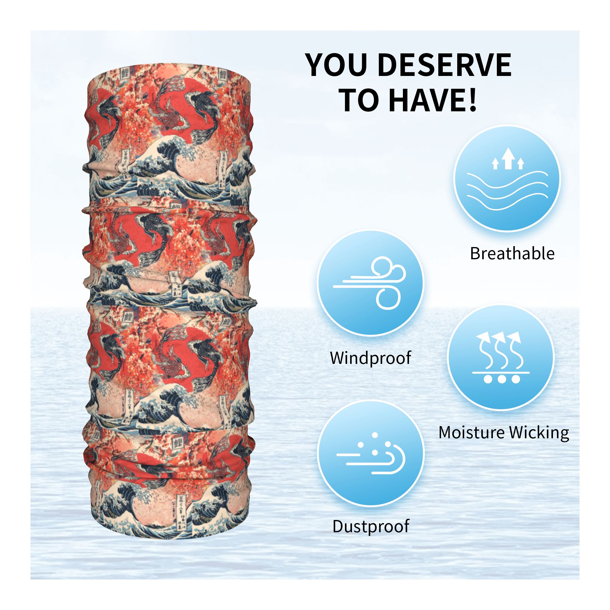 Koi Fish and Great Wave off Ka - مراجعة Sports Mask Breathable وسعره