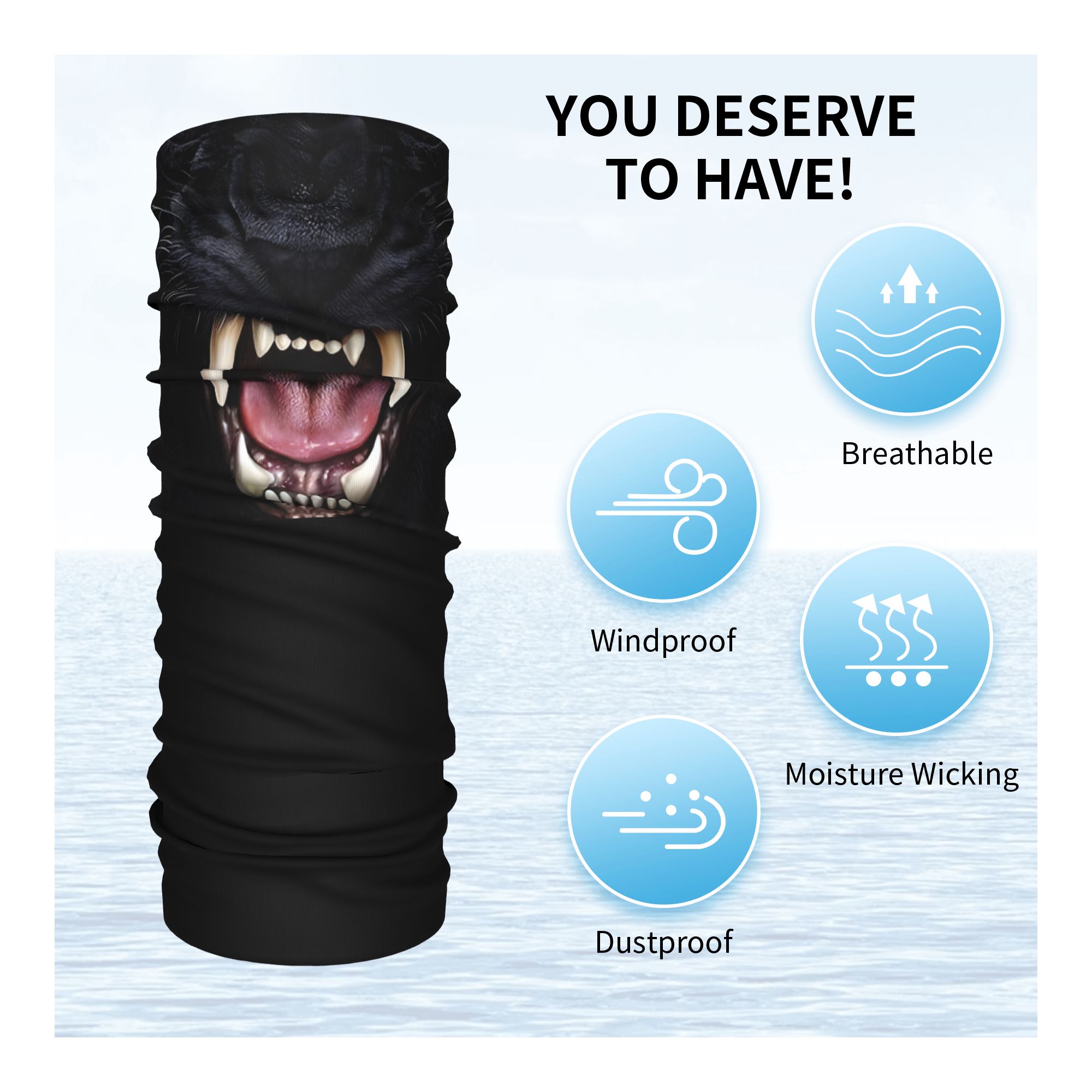 Custom Black Panther Animal He - مراجعة Neck Gaiter Face Cover وسعره