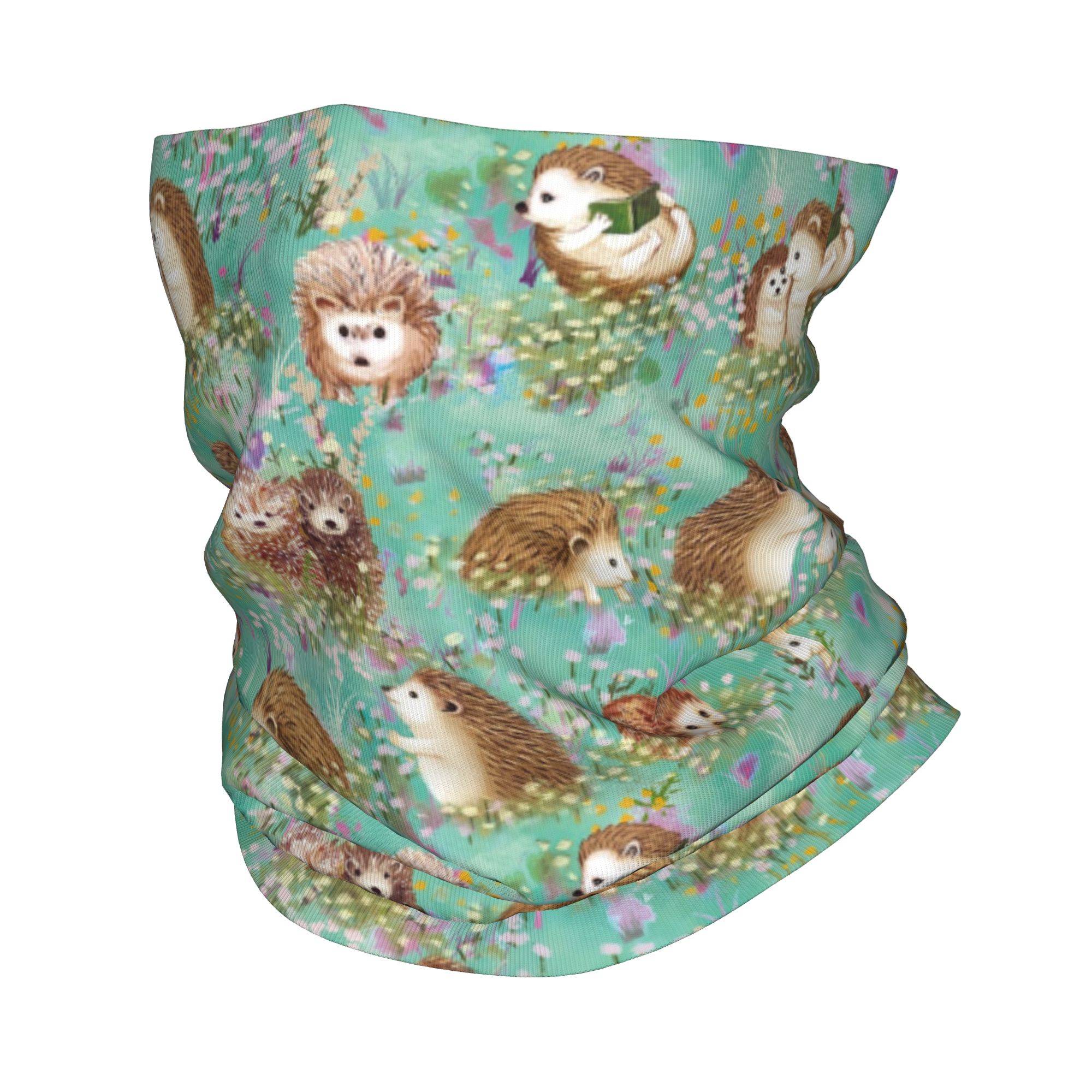 Autumn Hedgehog Spring Floral  - مراجعة Neck Gaiter Face Cover وسعره