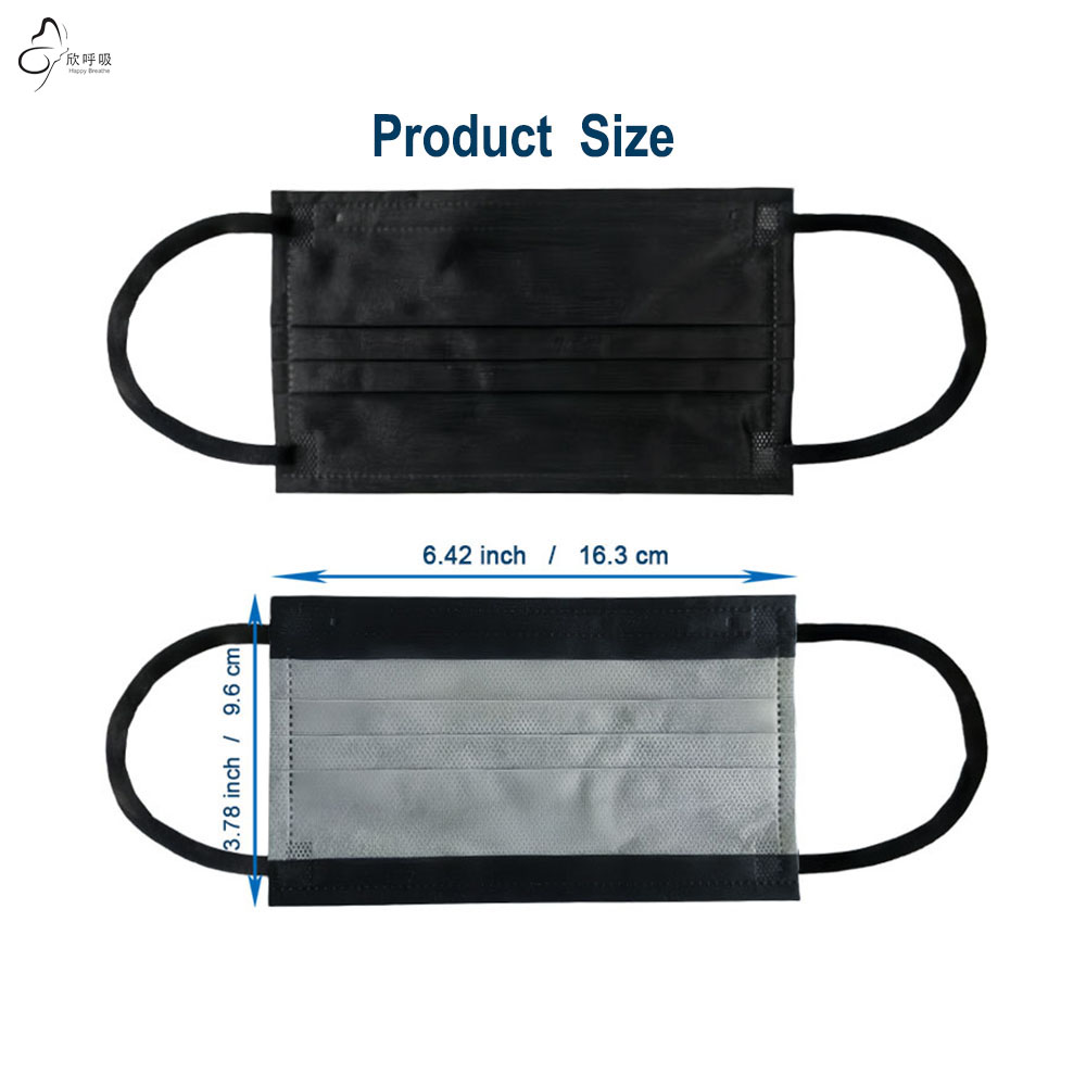 Happy Breathe 3-Layer Disposab - مراجعة Black Face Mask Pack وسعره