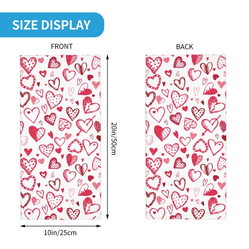 Pink Red Love Hearts Bandana N - مراجعة Neck Gaiter Face Cover وسعره