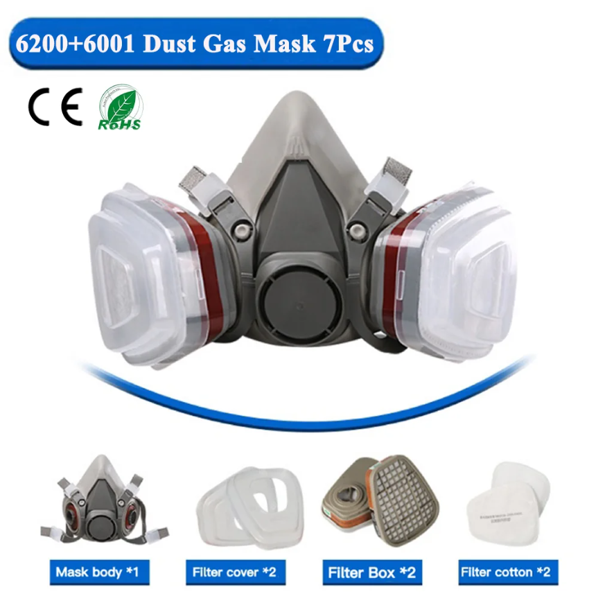 6200 Respirator Dust Gas Mask  - مراجعة Face Mask Storage Box وسعره