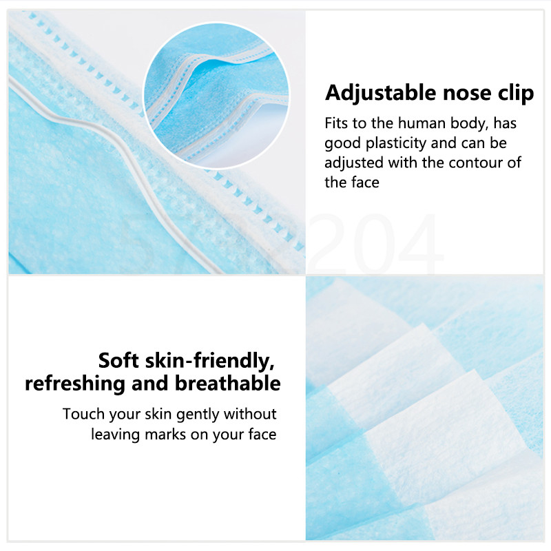 10/50/100/200PCS Disposable Ma - مراجعة Disposable Mask Blue وسعره