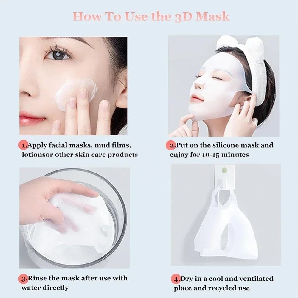 1/2PCS 3D Reusable Wrinkle Smo - مراجعة Silicone Mask Bracket وسعره